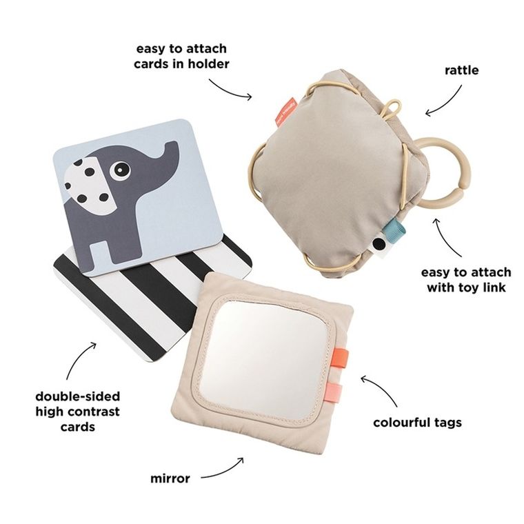 Done by Deer, Deer Friends, uchwyt na karty kontrastowe, sand