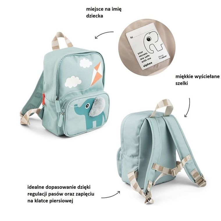 Done By Deer, Elphee, plecak dla przedszkolaka, blue