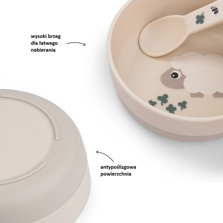 Done by Deer, Foodie, Tiny Farm, miska dla dziecka, sand