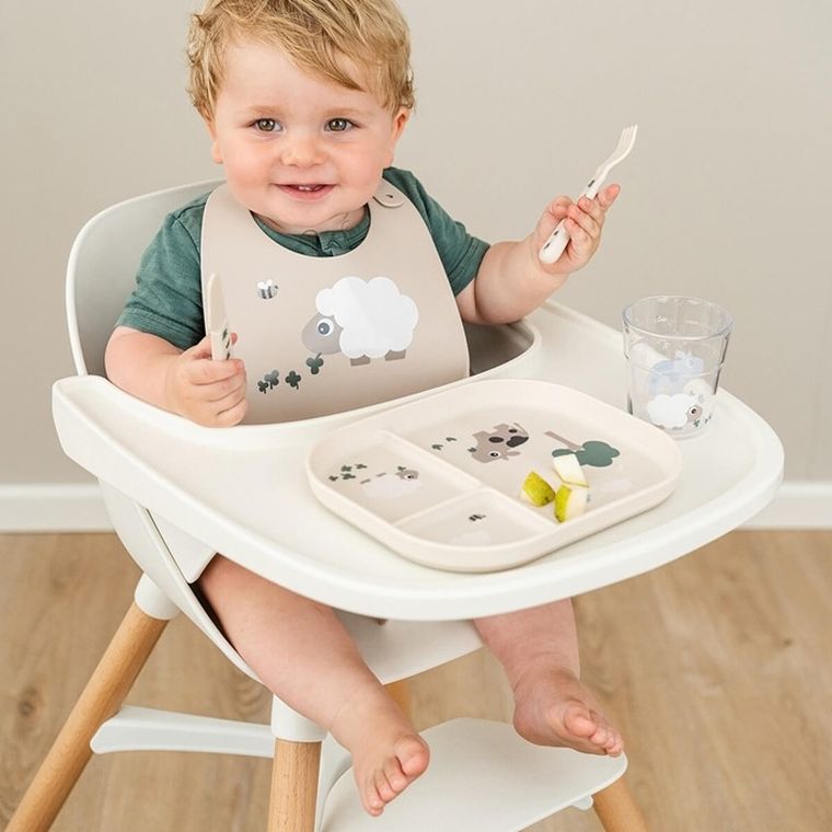 Done by Deer, Foodie, Tiny Farm, talerzyk dzielony, sand