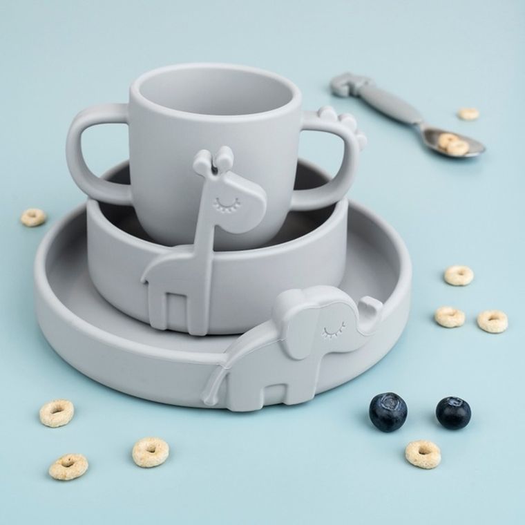 Done by Deer, Peekaboo, Croco, kubek silikonowy, grey