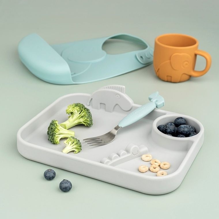 Done by Deer, Peekaboo, talerz z przegródkami, grey