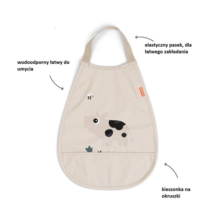 Done by Deer, Tiny Farm, śliniak z kieszonką Pull-over, sand