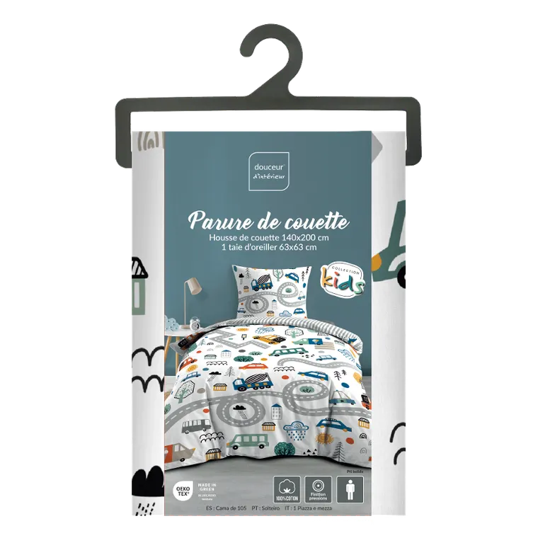 Douceur D'intérieur, Autka, 2-częściowy komplet pościeli bawełnianej, 140-200 cm