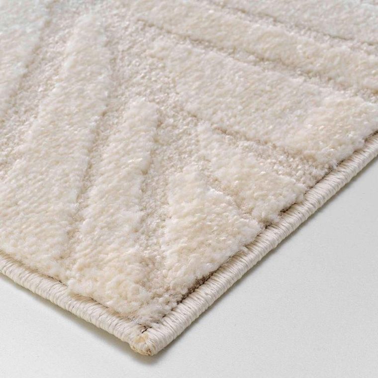 Douceur d'intérieur, dywan do salonu, Ankara, beżowy, wzór liści