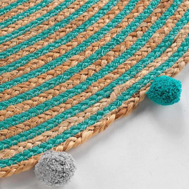 Douceur d'intérieur, dywanik dziecięcy z pomponami, Baloo, ø 90 cm