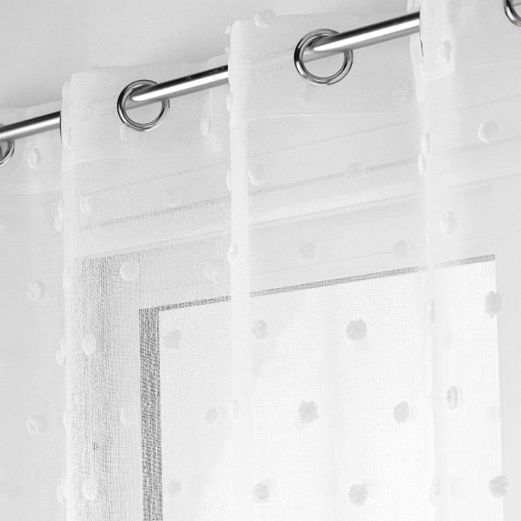 Douceur d'intérieur, firana okienna z pomponami, 140-240 cm, Pompinou