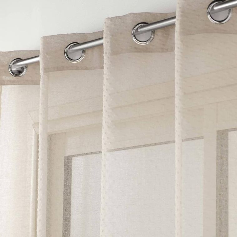 Douceur d'intérieur, firanka do salonu, Amani, gładka, beżowa