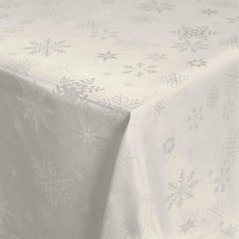 Douceur D'intérieur, Flocons, żakardowy obrus świąteczny, 140-300 cm