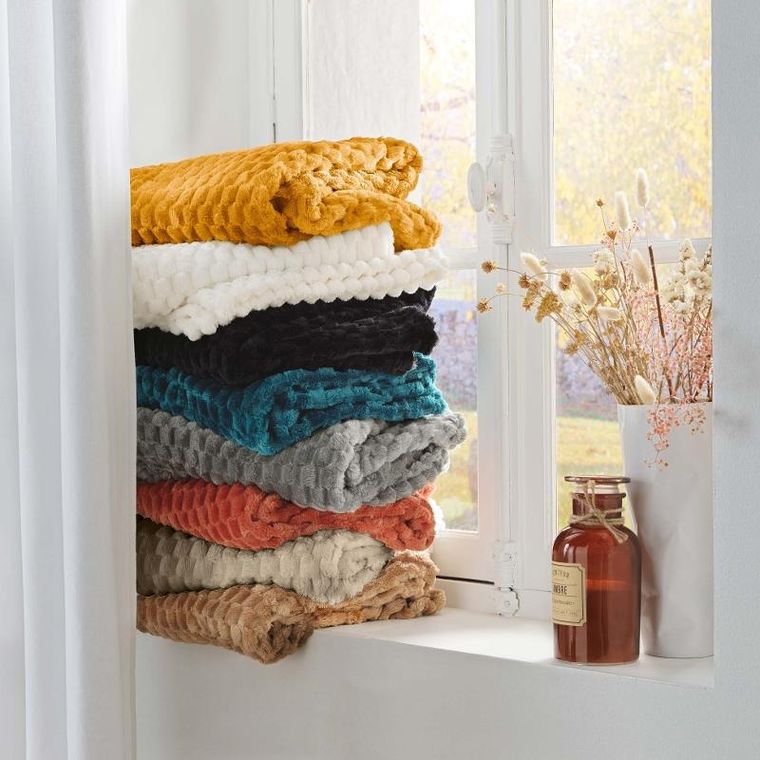 Douceur D'intérieur, Frosty, narzuta flanelowa, 125-150 cm