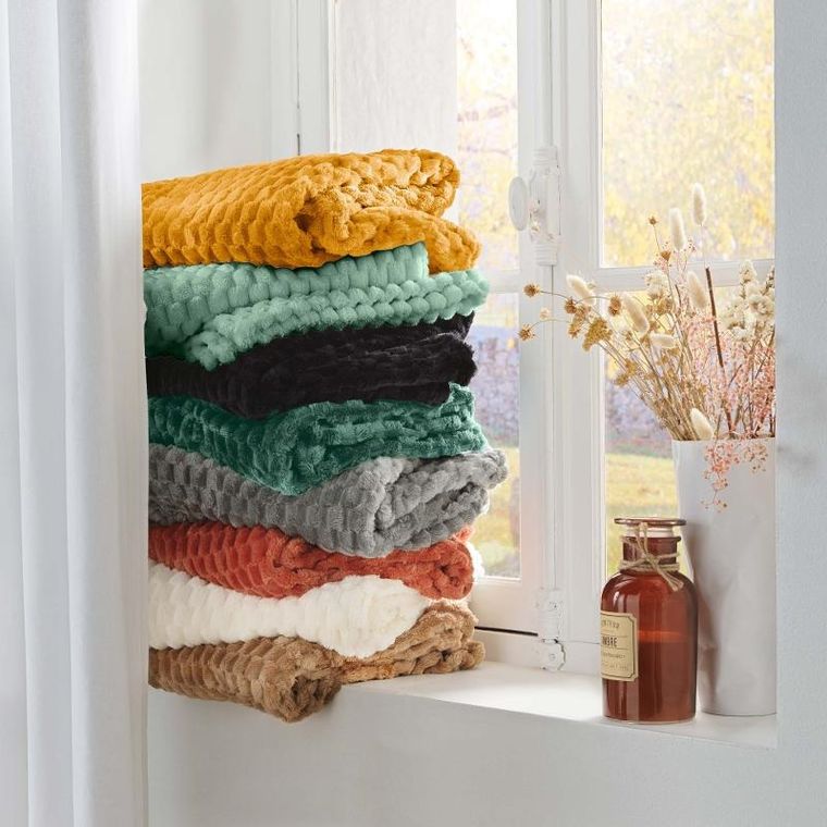 Douceur D'intérieur, Frosty, narzuta flanelowa, 125-150 cm