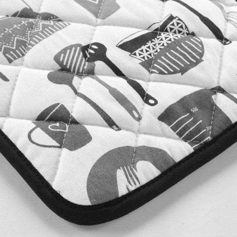 Douceur d'intérieur, Łapka kuchenna bawełniana, silikonowe wzmocnienia, 19-19 cm