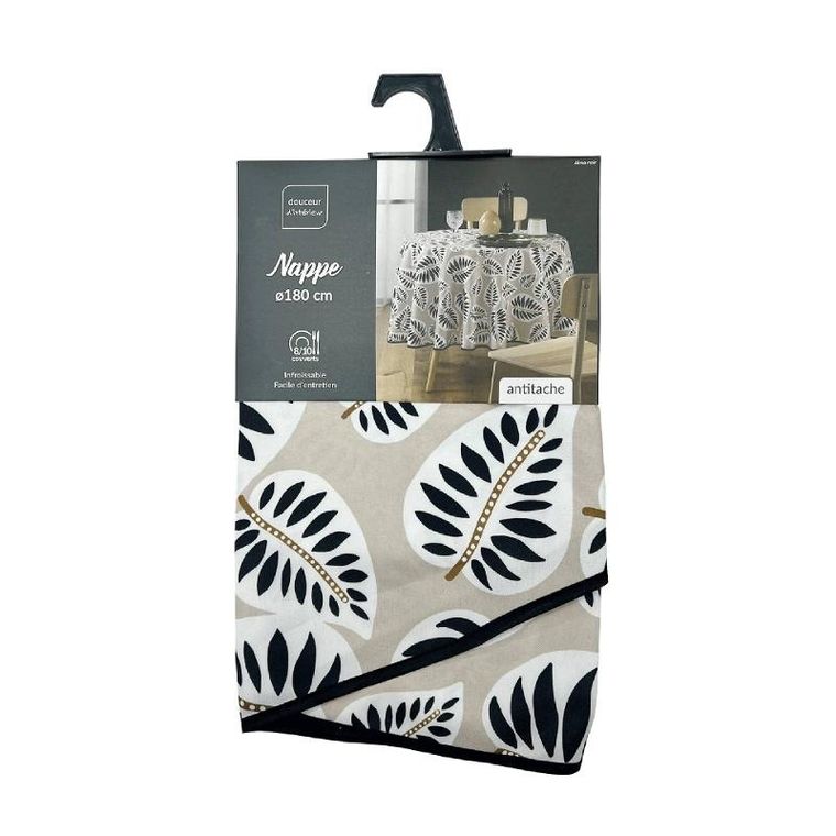 Douceur d'intérieur, okrągły obrus poliestrowy z nadrukiem, Alma, Ø 180 cm
