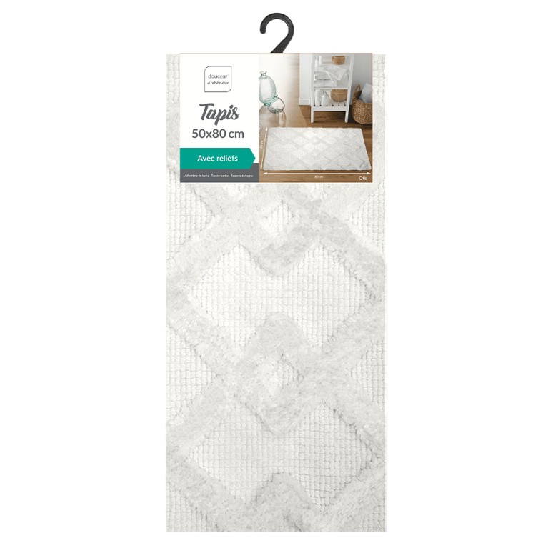 Douceur d'intérieur, Otis, dywanik łazienkowy, bawełniany, 50-80 cm