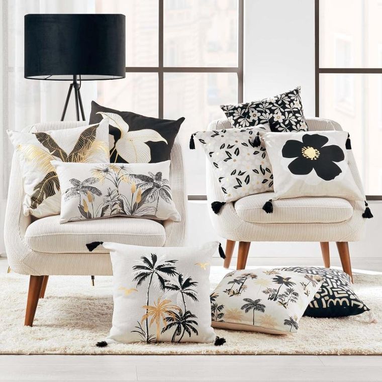 Douceur d'intérieur, ozdobna poduszka z bawełny, Issey, 45-45 cm