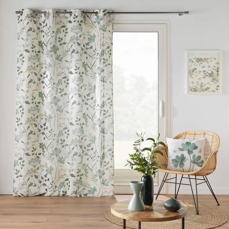 Douceur d'intérieur, Palmiflore, poduszka dekoracyjna z efektem lnu, 45-45 cm