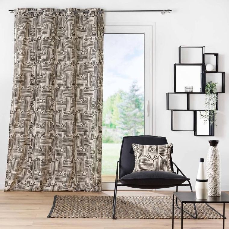 Douceur d'intérieur, poduszka dekoracyjna, Pandore, z frędzlami, geometryczny wzór, 45-45 cm