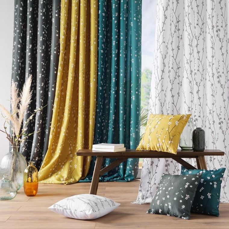 Douceur d'intérieur, poduszka dekoracyjna, Sakura, gałązka wiśni, 45-45 cm