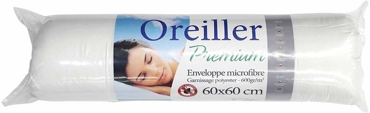 Douceur d'intérieur, poduszka do spania, premium, 60-60 cm, biała
