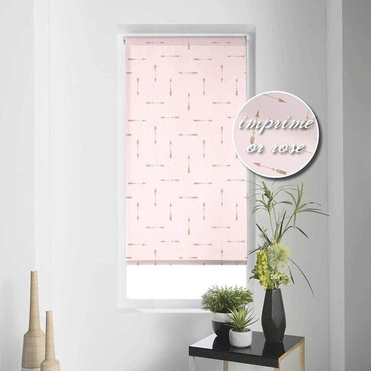 Douceur d'intérieur, roleta okienna z motywem indiańskim, 60-180 cm, różowa