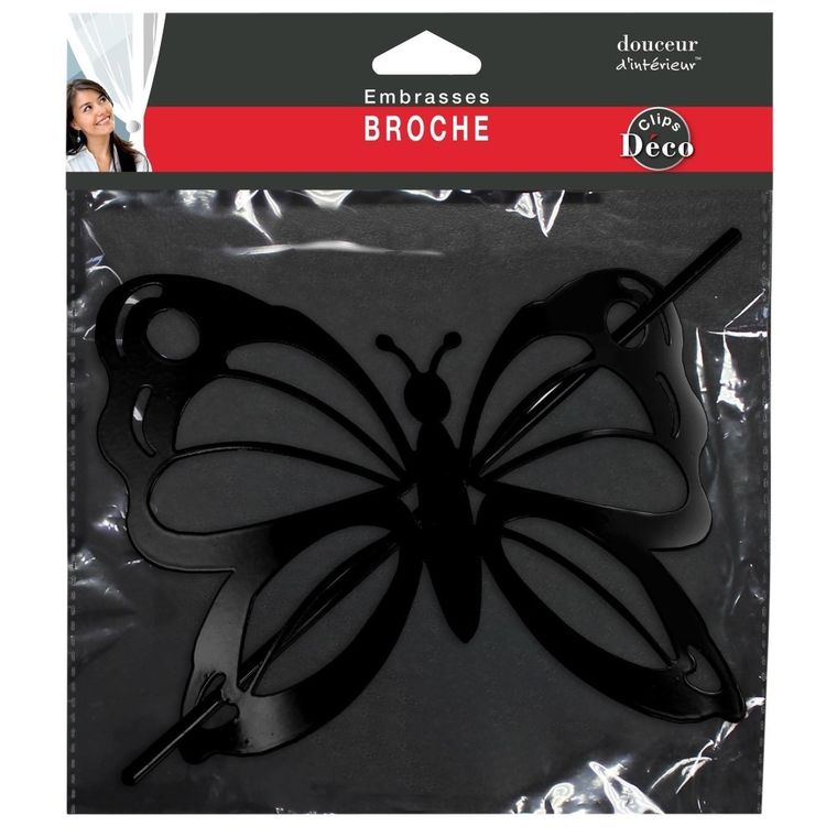 Douceur d'intérieur, spinka do zasłony, czarna, motyl, 1 szt.