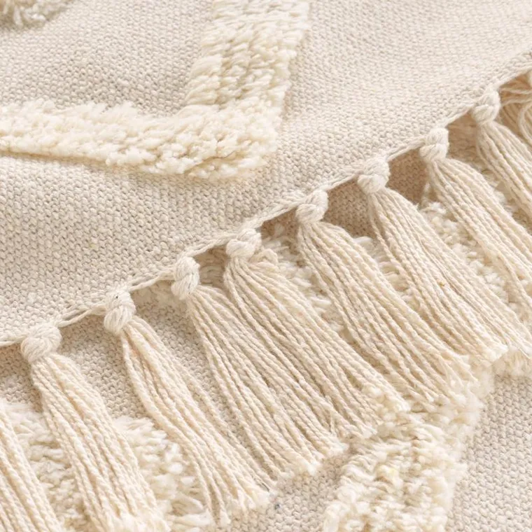 Douceur d'intérieur, tuftowana narzuta z frędzlami, 125-150 cm, Inca