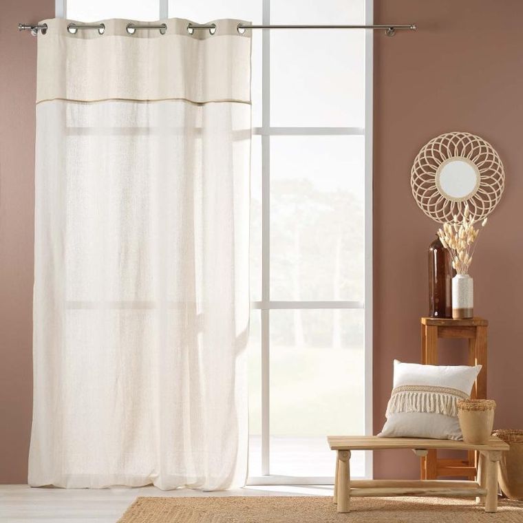 Douceur d'intérieur, zasłona na przelotkach z jutowym dekorem, Janara, 140-240 cm