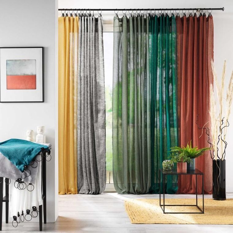 Douceur d'intérieur, zasłona siateczkowa, Linka, na metalowych przelotkach, 140-240 cm