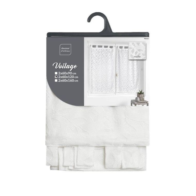 Douceur d'intérieur, zestaw firanek na szelkach, Manon, 60-120 cm, 2 szt.