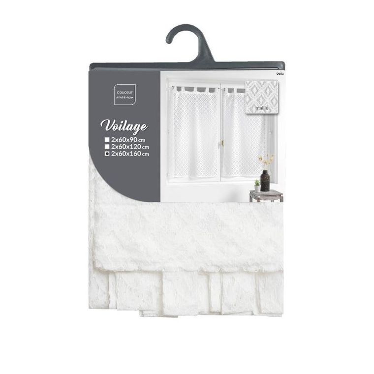 Douceur d'intérieur, zestaw firanek na szelkach, Odilia, 60-160 cm, 2 szt.