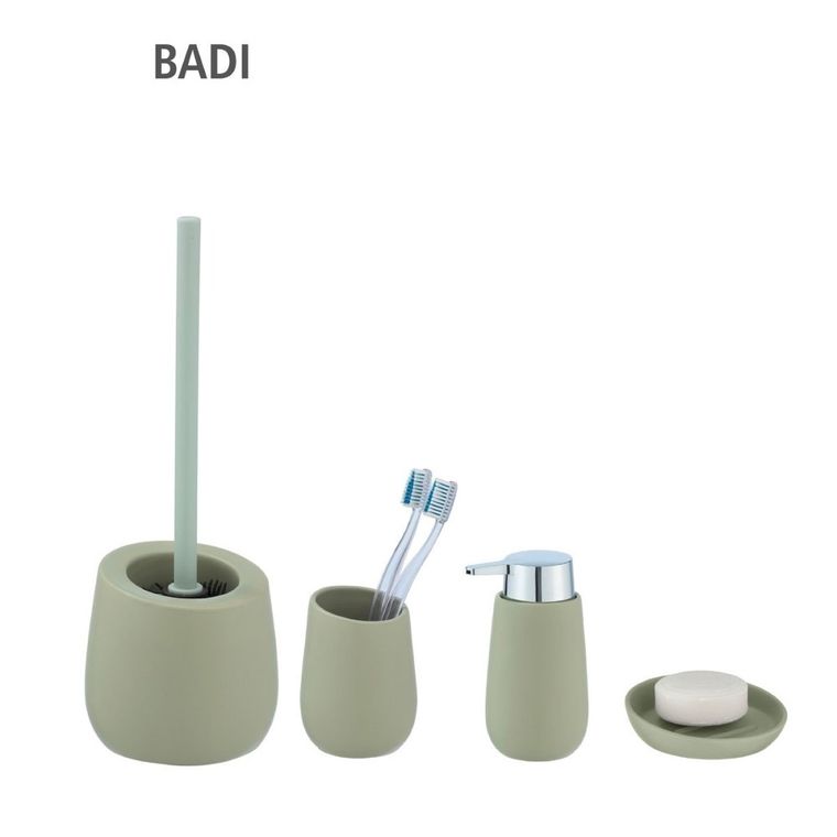 Dozownik na mydło, ceramiczny, Badi, jasnozielony