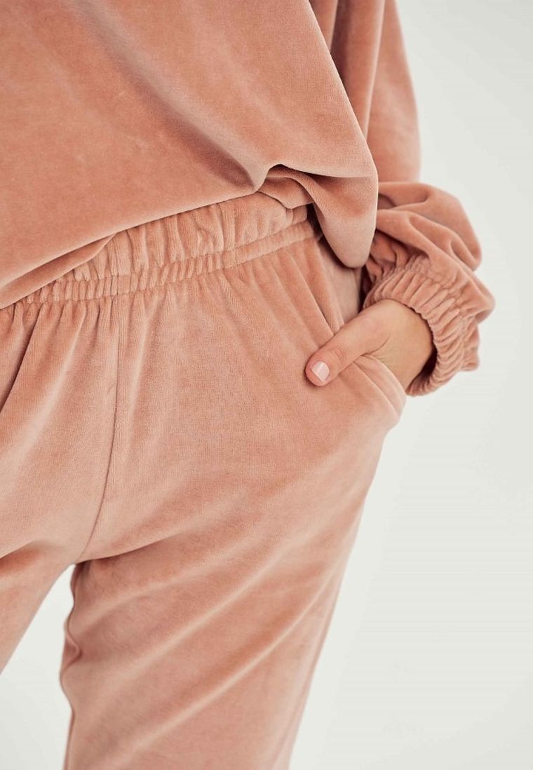 Dres damski, welurowy, beżowy, Taro