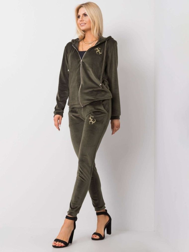 Dres damski, welurowy, khaki, Relevance