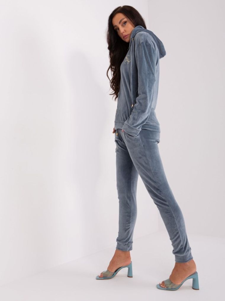 Dres damski, welurowy, niebieski, Relevance