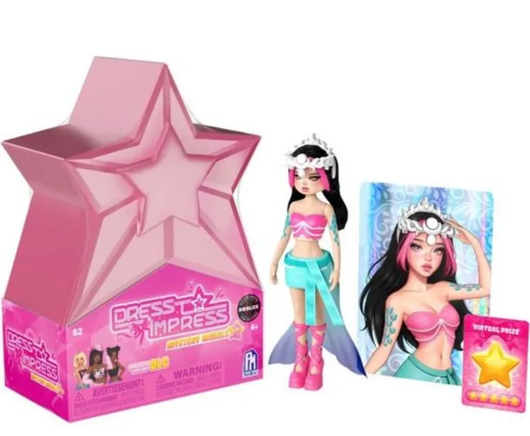 Dress To Impress, Mystery Models, mini lalka z kodem do gry, różowa, 1 szt