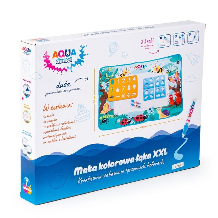 Dumel Aqua, Aqua, Kolorowa Łąka XXL, mata do malowania wodą, 80-60 cm