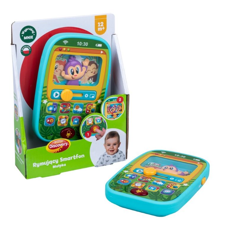 Dumel Discovery, rymujący smartfon, małpka, zabawka niemowlęca