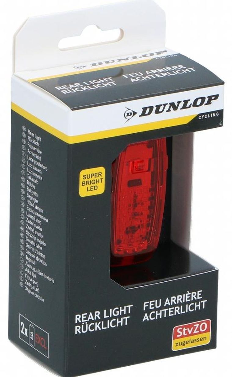 Dunlop, lampka rowerowa na tył, LED
