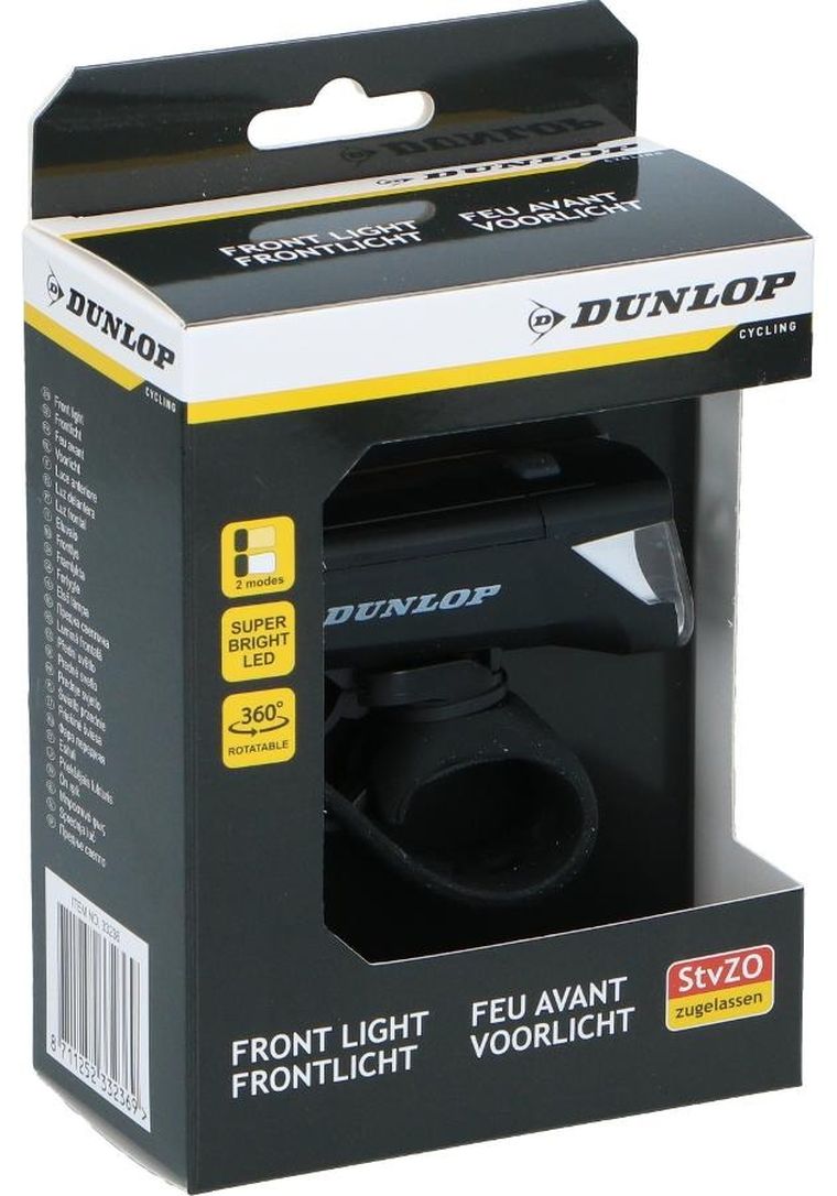 Dunlop, lampka rowerowa, przednia, 2 tryby