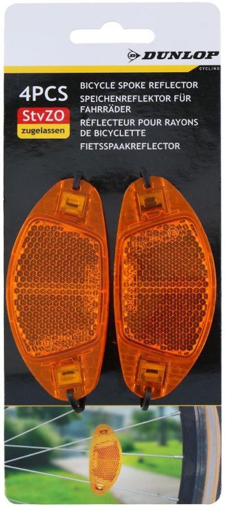 Dunlop, odblaski na koła, szprychy, 4 szt.