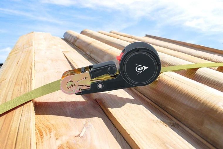 Dunlop, pas mocujący, transportowy, z grzechotką automatyczną, 250 kg, 4m