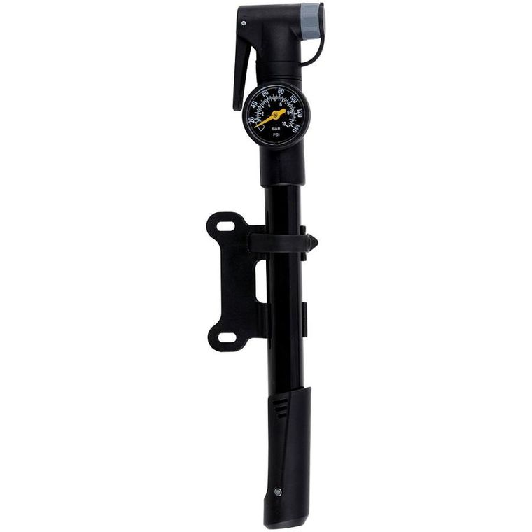 Dunlop, pompka rowerowa mini z manometrem, 8bar, czarna