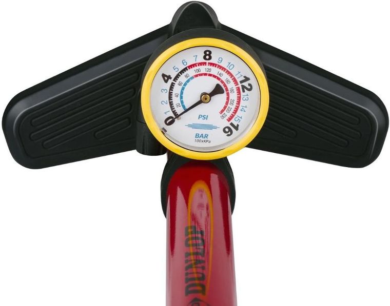 Dunlop, pompka warsztatowo-rowerowa, czerwony, 230 psi