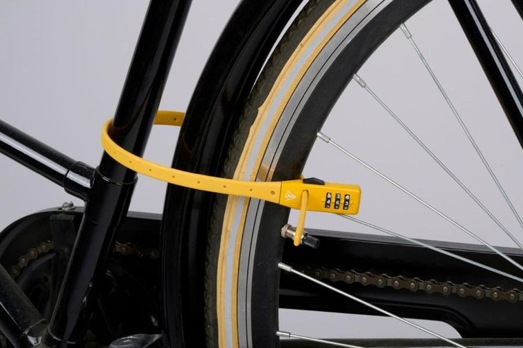 Dunlop, zapięcie rowerowe, pasek na szyfr żółty