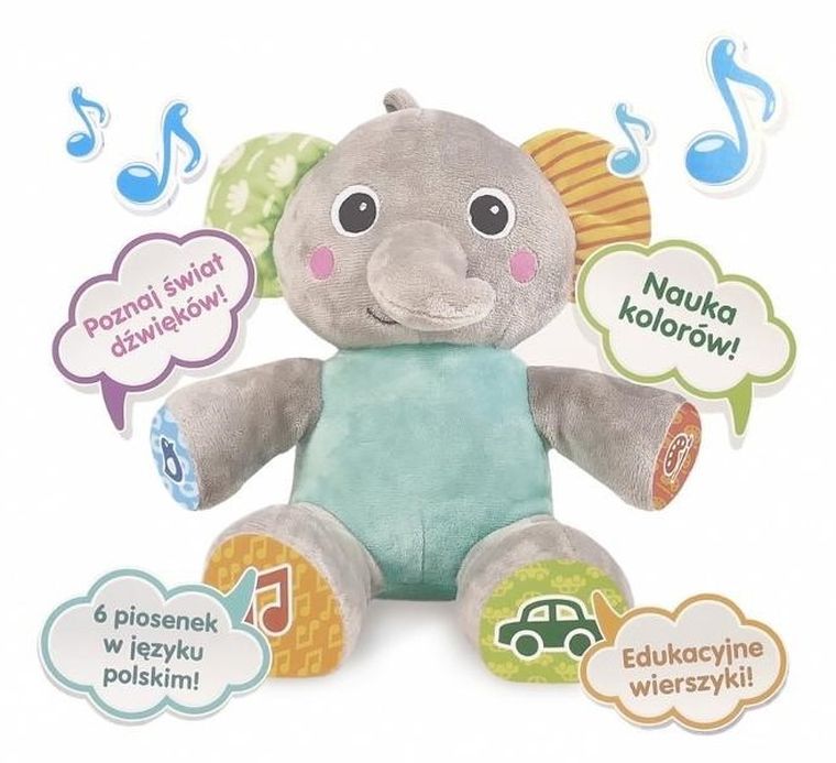 E-Edu, Edukacyjne zwierzątko, maskotka interaktywna, słonik