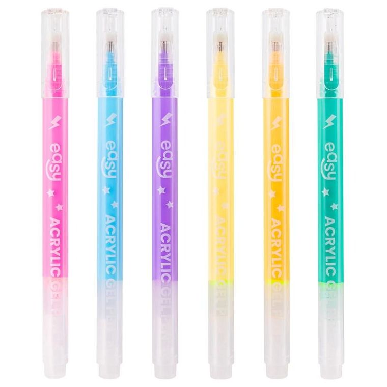 Easy, długopis żelowy, akrylowy, 6 kolorów