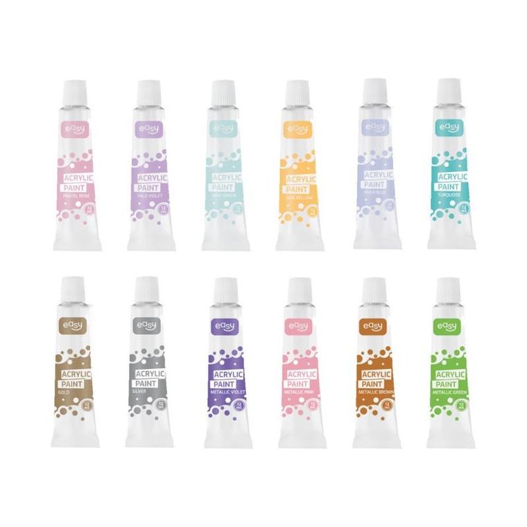 Easy, farby akrylowe, 12 kolorów