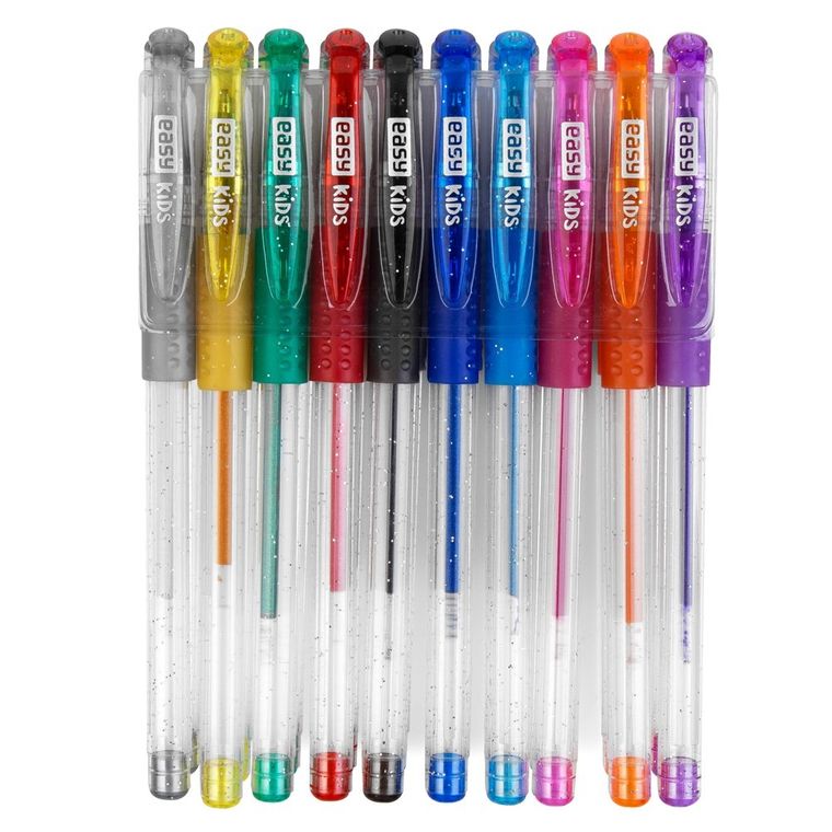 Easy, Glitter, żelopis brokatowy, 10 kolorów