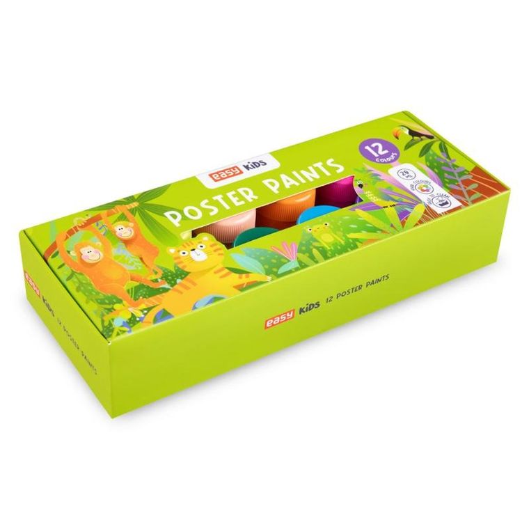 Easy, Kids, farby plakatowe, 12 kolorów