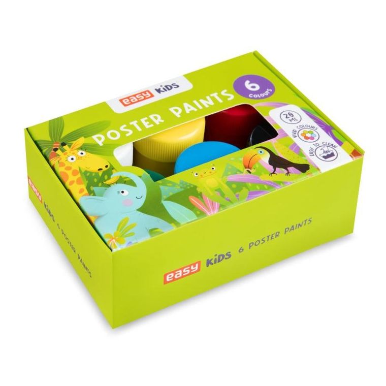 Easy, Kids, farby plakatowe, 6 kolorów